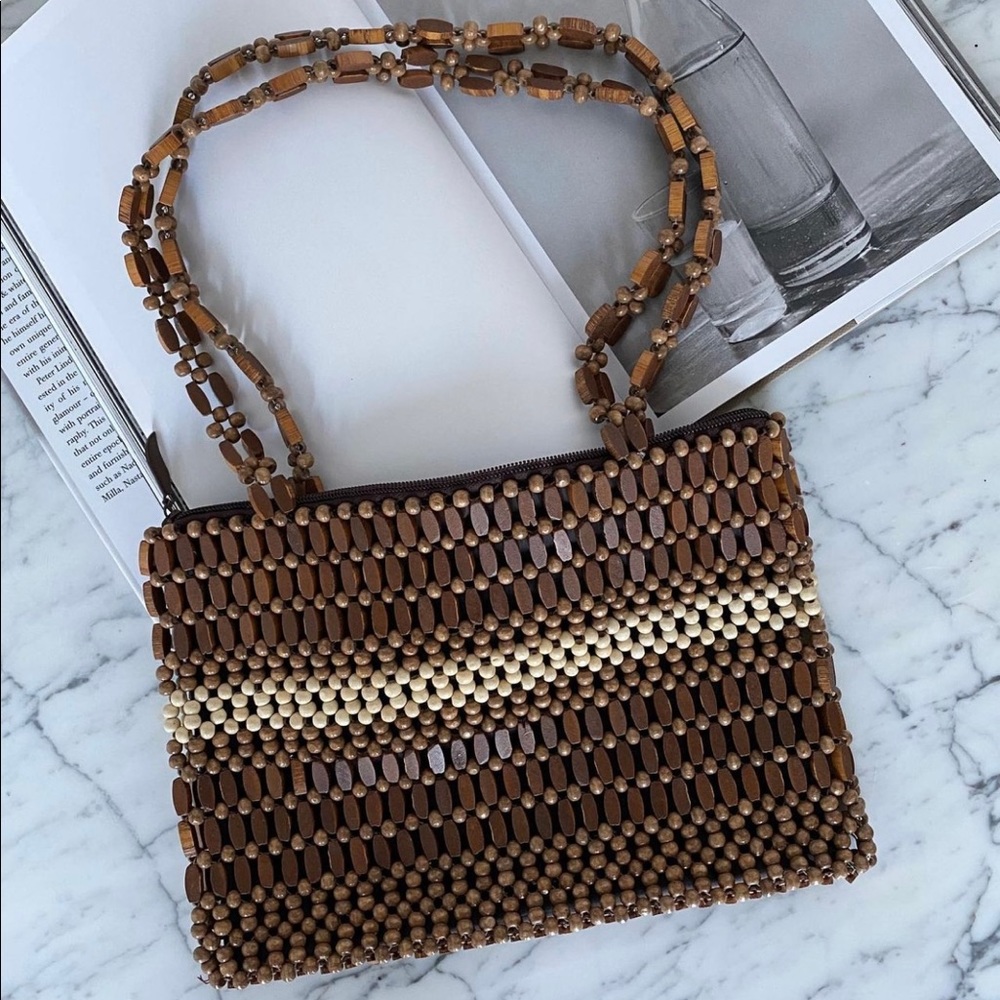 Vintage Wood Bead Handbag